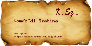 Komádi Szabina névjegykártya