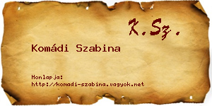 Komádi Szabina névjegykártya